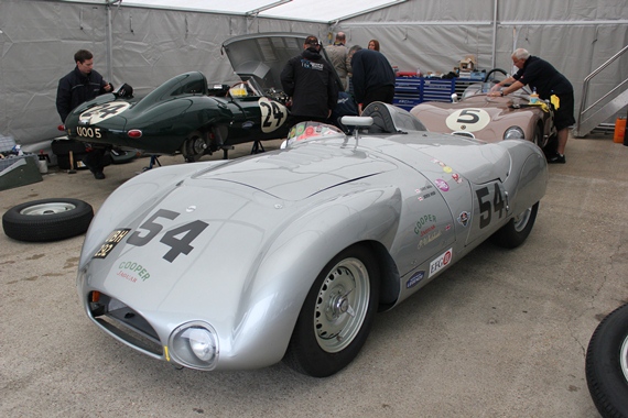 The JD Classics Compeititon Team ready the car's ahead of Friday's wet qualifying sessions